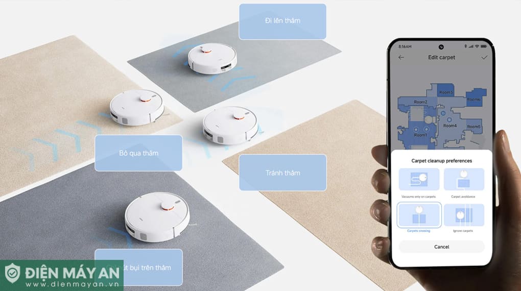 Robot hút bụi lau nhà Xiaomi Vacuum H40 BHR07XBEU